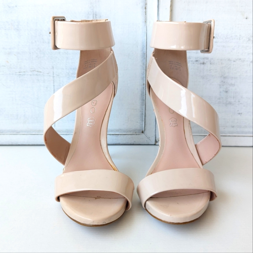 🌹 Aldo Nude Stiletto Heels with Crisscross Straps and Ankle Buckle Platform